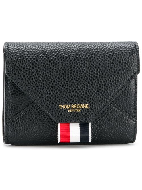 Porta carte di credito in pelle nera THOM BROWNE | FAW063A00198001